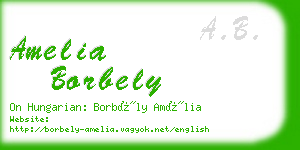amelia borbely business card